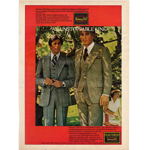 Vintage 1977 Print Ad for Botany 500 Suits