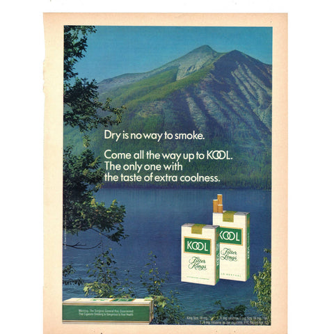 Vintage 1972 Kool Cigarettes Print Ad