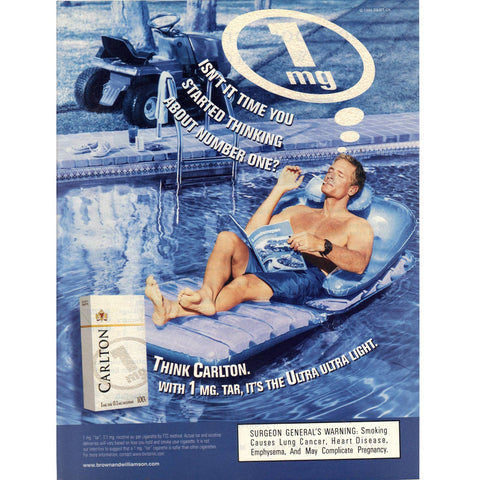 Vintage 1999 Print Ad for Carlton Cigarettes