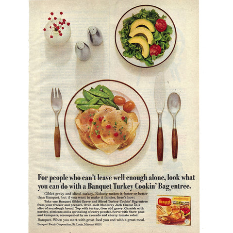 Vintage 1973 Banquet Turkey Cookin' Bag Print Ad