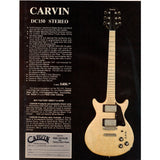 Vintage 1977 Print Ad for Takamine Guitars and Carvin DC150 Guitar