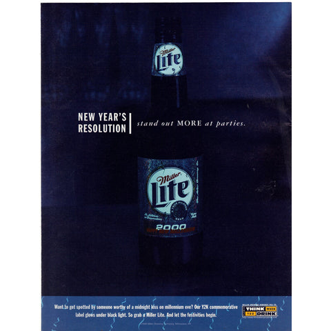 Vintage 1999 Print Ad for Miller Lite Beer and Havoline Anti-Freeze