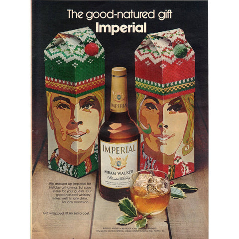 Vintage 1971 Print Ad for Hiram Walker Imperial Whiskey and Viceroy Cigarettes