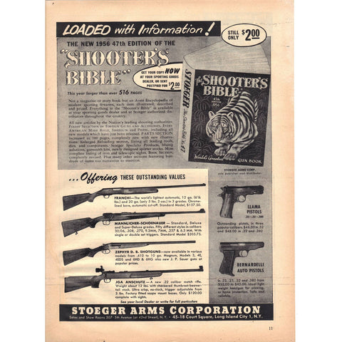 Vintage 1955 Print Ad for Stoeger Arms Corporation