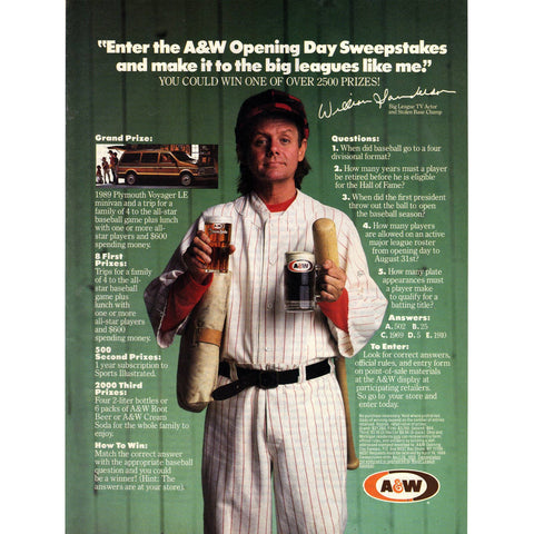 Vintage 1989 Print Ad for A&W Root Beer