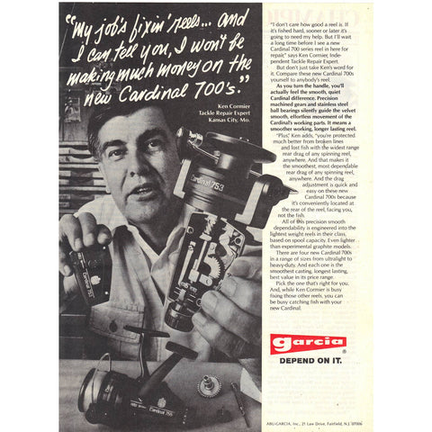 Vintage 1982 Print Ad for Garcia Fishing Reels