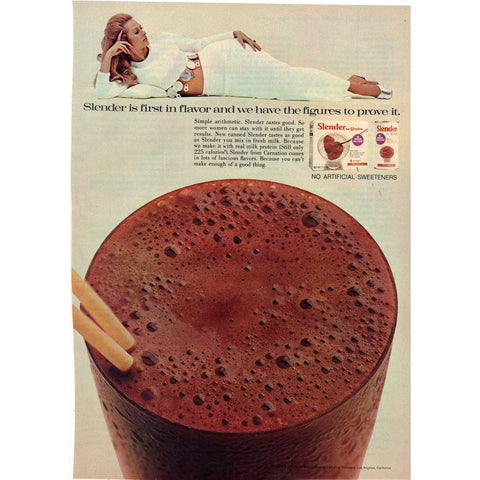 Vintage 1970 Slender by Carnation Print Ad