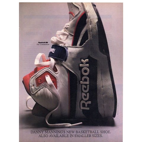 Vintage 1988 Print Ad for Reebok Shoes - Danny Manning