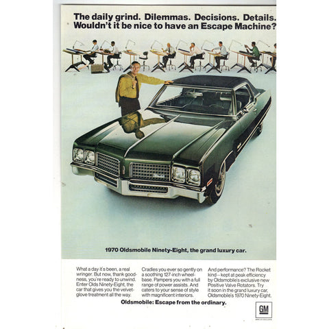 Vintage Print Ad - for the 1970 Oldsmobile Ninety-Eight