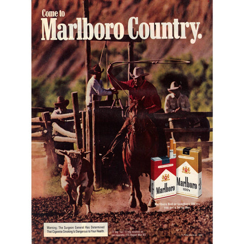 Vintage 1984 Print Ad for Marlboro Cigarettes