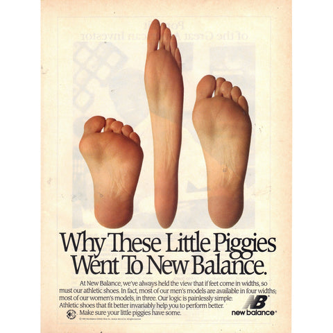 Vintage 1989 Print Ad for New Balance Shoes and U.S. Savings Bonds