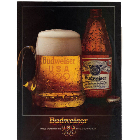 Vintage 1984 Budweiser Beer Print Ad