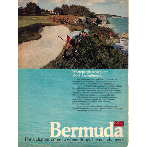 Vintage 1971 Print Ad for Bermuda Vacations