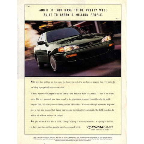 Vintage 1996 Toyota Camry Print Ad