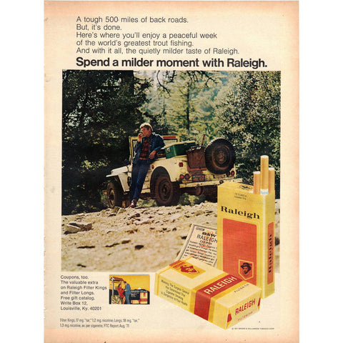 Vintage 1971 Raleigh Cigarettes Print Ad