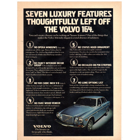 Vintage 1975 Volvo 164 and PPG Industries Print Ad,Wall Art