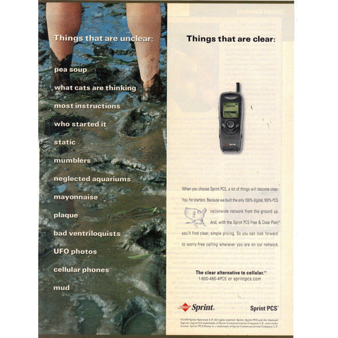 Vintage 1999 Print Ad for Sprint PCS