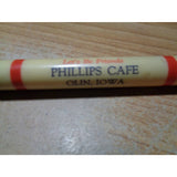 Vintage Celluloid Bullet Pencil - Phillips Cafe - Olin,Iowa