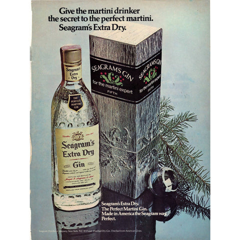 Vintage 1971 Print Ad for Seagram's Extra Dry Gin and AC ACniter Spark Plugs