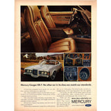 Vintage 1971 Print Ad for Mercury Cougar XR-7 and Canadian Mist Whisky