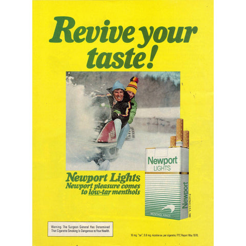 Vintage 1980 Newport Lights Cigarettes Print Ad