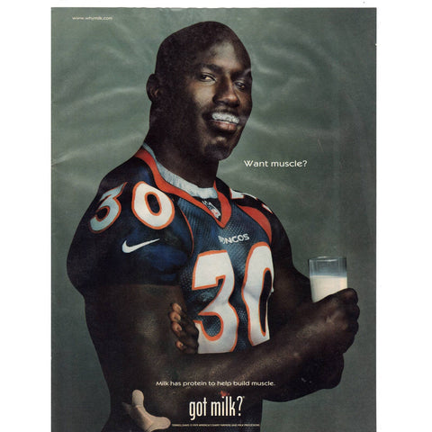 Vintage 1999 Got Milk? Print Ad with Terrell Davis