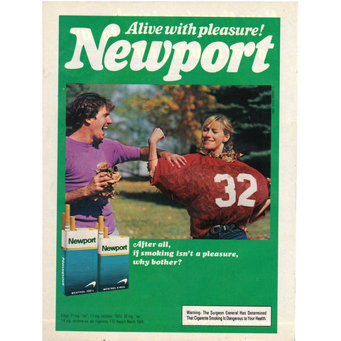 Vintage 1984 Newport Cigarettes Print Ad