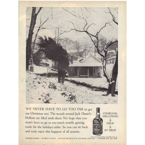 Vintage 1971 Print Ad for Jack Daniel's Whiskey