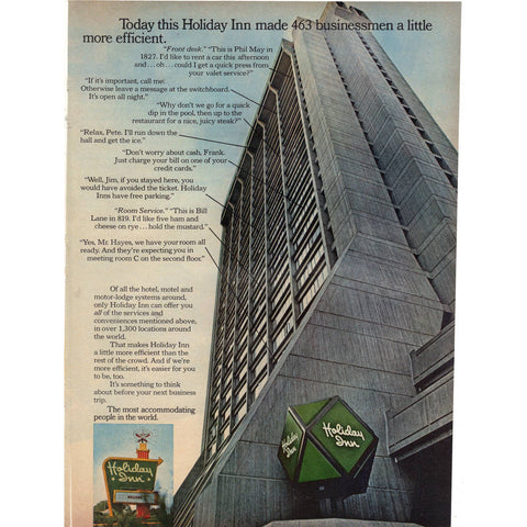 Vintage 1971 Print Ad for Holiday Inn Hotels