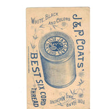 Victorian Trade Card - J. & P. Coats Thread