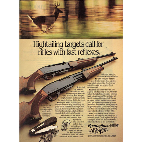 Vintage 1982 Print Ad for Remington Rifles