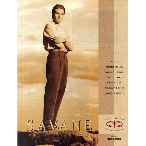 Vintage 1996 Print Ad for Savane Menswear