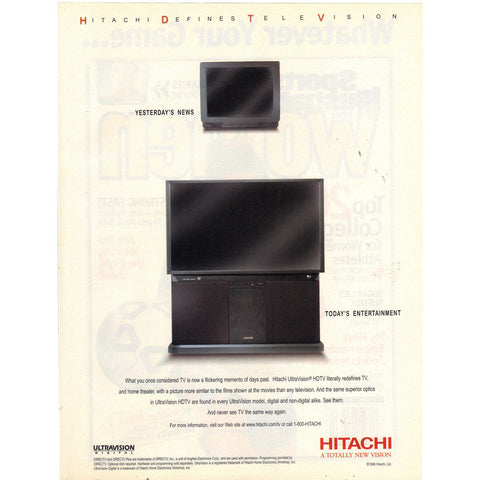 Vintage 1999 Print Ad for Hitachi Ultra Vision Tv and SI for Women