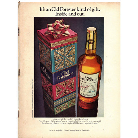 Vintage 1971 Print Ad for Old Forester Bourbon and Benson & Hedges 100's Cigarettes