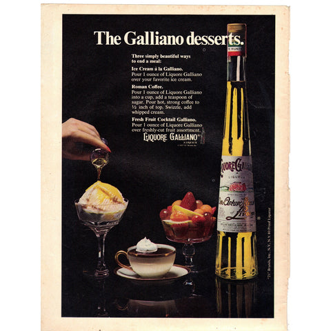Vintage 1975 Print Ad for Liquore Galliano