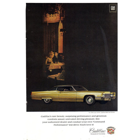 Vintage Print Ad - 1969 for Cadillac Coupe deVille