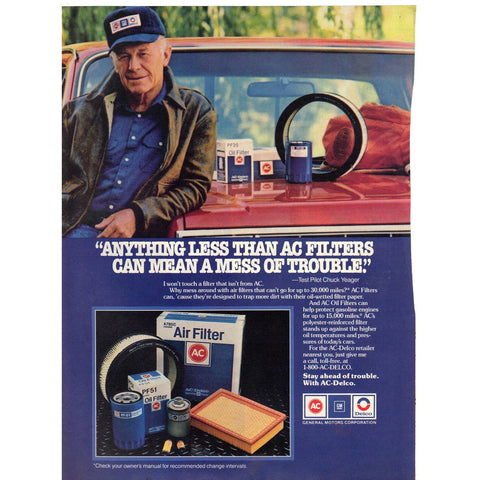 Vintage 1987 Print Ad for AC-Delco Filters
