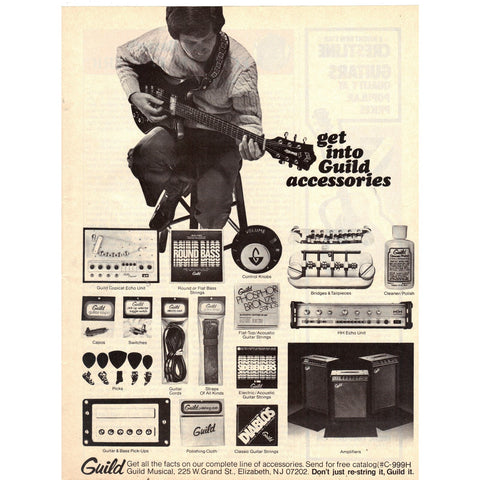 Vintage 1977 Print Ad for Guild Guitar Accessories