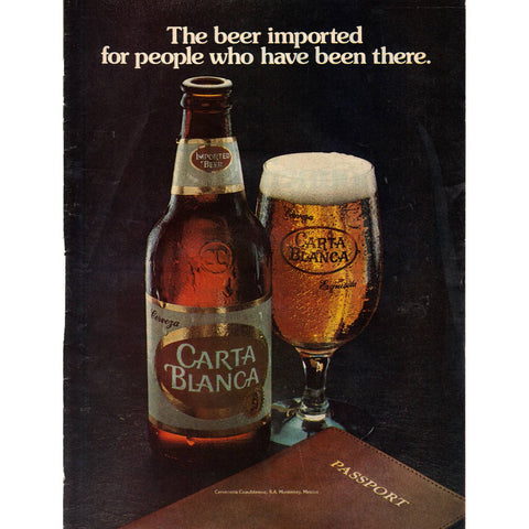Vintage 1976 Carta Blanca Print Ad