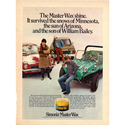 Vintage 1972 Print Ad for Simoniz Master Wax