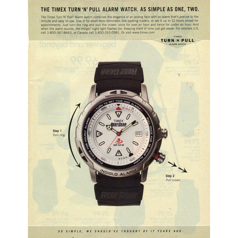 Vintage 1999 Print Ad for Timex Reef Gear Watches