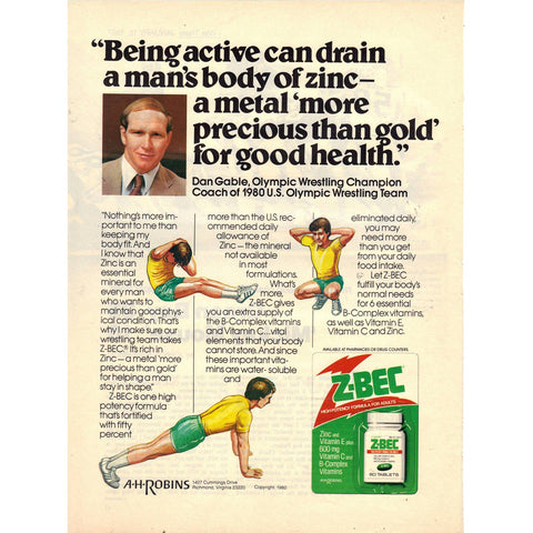 Vintage 1981 Print Ad for Z-Bec Vitamins