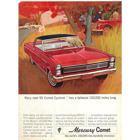 Vintage 1965 Magazine/Print Ad for Mercury Comet - Wall art
