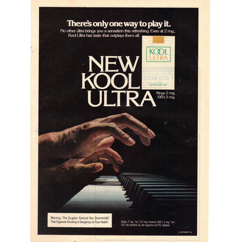 Vintage 1982 Kool Ultra Cigarettes Print Ad