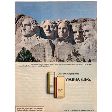 Vintage 1973 Virginia Slims Cigarettes Print Ad