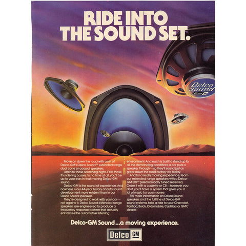 Vintage 1980 Print Ad for Delco Sound Speakers