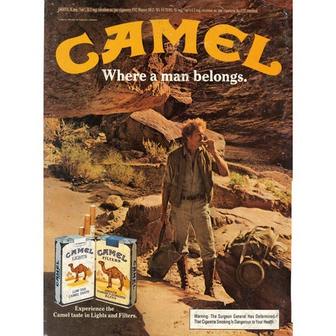 Vintage 1982 Print Ad for Camel Lights Cigarettes and U-Haul Hitch World