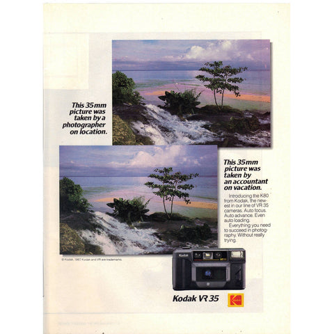 Vintage 1987 Print Ad for Kodak VR35 Camera