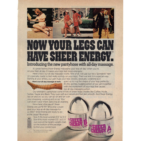Vintage 1974 Print Ad for Legg's Pany Hose