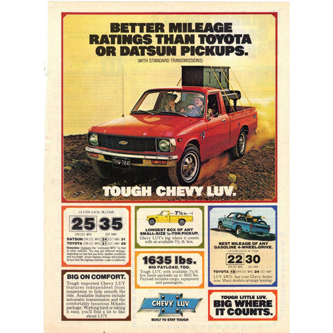 Vintage 1980 Print Ad for Chevy Luv